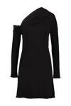 Courrèges Twisted Knitted Dress In Black