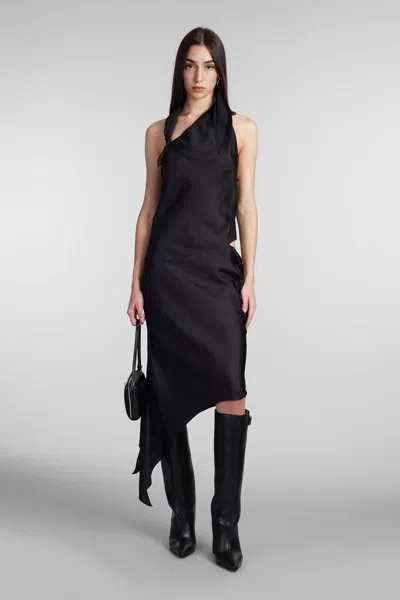 Courrèges Dress Woman In Black Silk