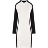 Courrèges Contrast-frame Ribbed-knit Mini Dress In Black/white
