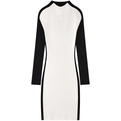 Courrèges Contrast-frame Ribbed-knit Mini Dress In Multicolor