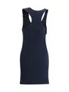 Courrèges Courreges Black Cotton Mini Dress In Blue
