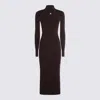 Courrèges Knee Length Dress Silhouette Fitted In Burgundy