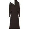 Courrèges Multi-button Midi Wool Dress In Brown