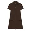Courrèges Interlock Jersey Zip-up Minidress In Brown