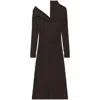 Courrèges Multi-button Midi Wool Dress In Brown