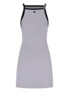 Courrèges Racerback Mini Dress With Contrasting Straps And Logo Detail In Grey