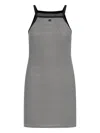 Courrèges Houndstooth Cotton Minidress In Grey