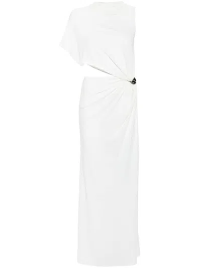 Courrèges Asymmetric Crepe Maxi Dress In Heritage White