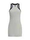 Courrèges White Cotton Mini Dress With Navy Blue Details And Halter Neck In White