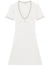 Courrèges Logo-patch Mini Dress In White