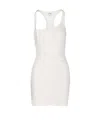 Courrèges Crewneck Mini Sleeveless Fitted Ribbed Dress In White