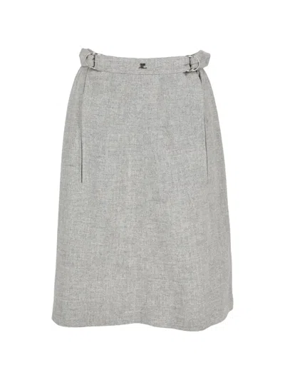 Pre-owned Courrèges D-ring Belted Skirt In Gray