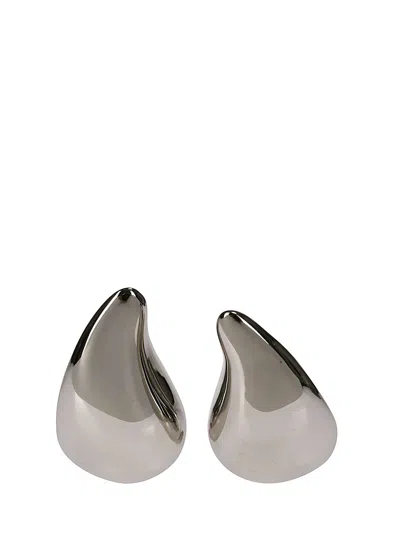 Courrèges Drop Metal Earrings In Silver