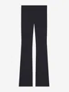 Courrèges Wool Blend Flared Mid-rise Pants In Black