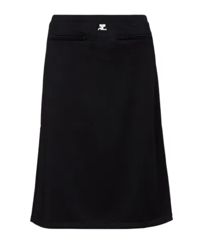 Courrèges Elastic Waist Skirt In Black