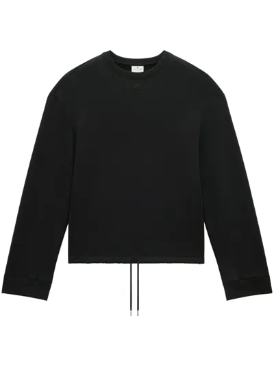 Courrèges Elasticated Fleece Jumper In Black