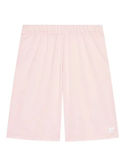 Courrèges Elasticated-waistband Logo-detail Shorts In Pink