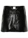 Courrèges Ellipse Laminated Miniskirt In 黑色