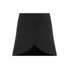 Courrèges Ellipse Black Twill Mini Skirt In Black
