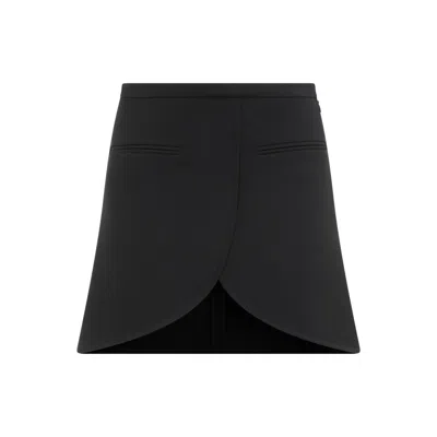 Courrèges Ellipse Black Twill Mini Skirt