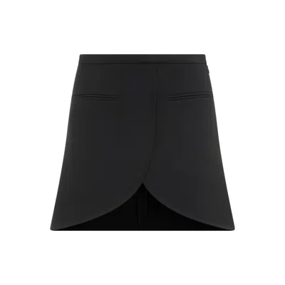 Courrèges Ellipse Black Twill Mini Skirt