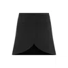 Courrèges Ellipse Black Twill Mini Skirt In Black