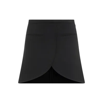 COURRÈGES COURRÈGES ELLIPSE BLACK TWILL MINI SKIRT