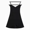 COURRÈGES ELLIPSE BLACK VISCOSE BUSTIER MINI DRESS