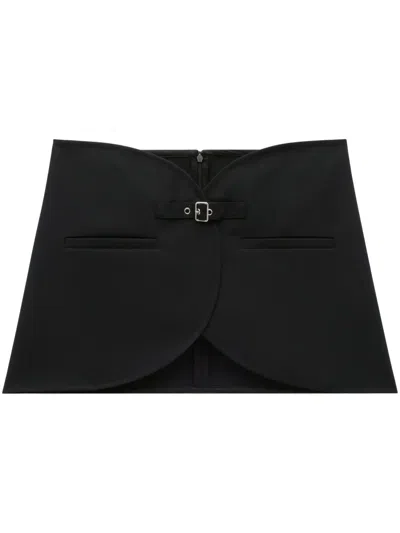 Courrèges Thigh-length Black Twill Skirt