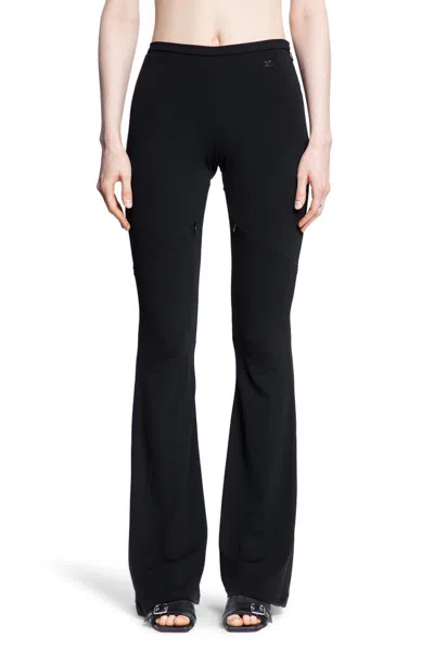 Courrèges Ellipse Crepe Jersey Bootcut Pants In Black