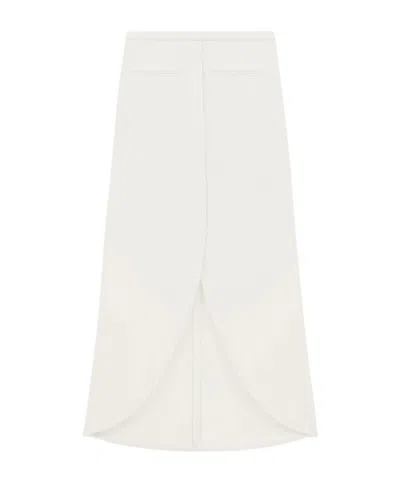 Courrèges Ellipse Crepe Midi Skirt In White