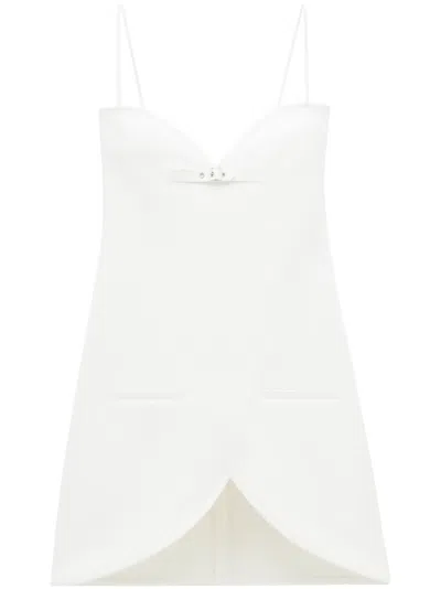 Courrèges Ellipse Buckle-strap Minidress In White