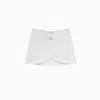 Courrèges Ellipse Buckle-strap Denim Miniskirt In White