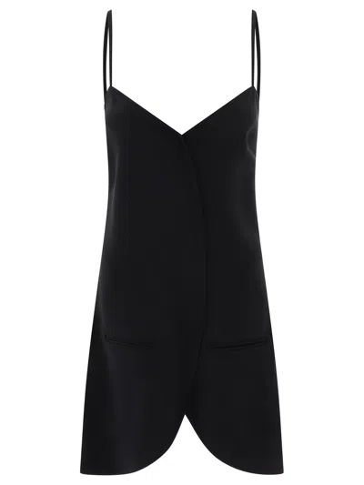 Courrèges Ellipse Sleeveless Mini Dress In Black