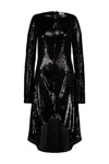 Courrèges Ellipse Glitter Zipped Dress In Black