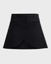 Courrèges Ellipse Black Twill Mini Skirt In Black