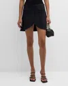 Courrèges Ellipse Twill Mini Skirt In Black