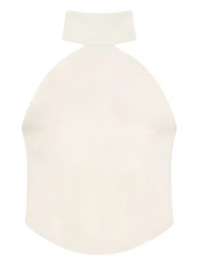 Courrèges Ellipse High-neck Sleeveless Top In Neutral