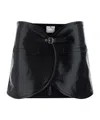 Courrèges Ellipse Laminated Miniskirt In Black