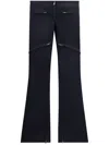 Courrèges Ellipse Low-rise Leather Trousers In Black