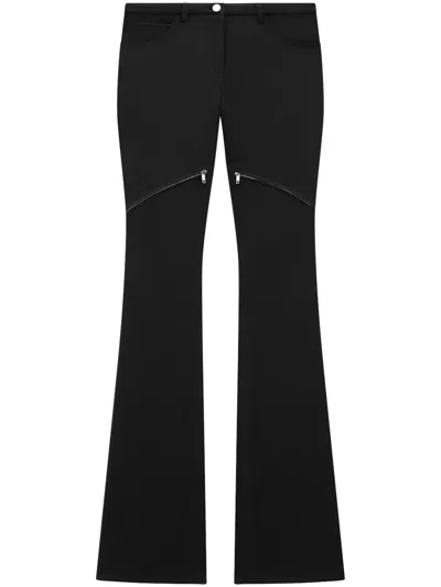 Courrèges Ellipse Low-rise Twill Trousers In Black