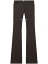 Courrèges Ellipse Low-rise Twill Trousers In Brown