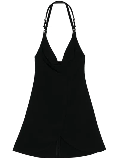 Courrèges Ellipse Mini Dress In Black