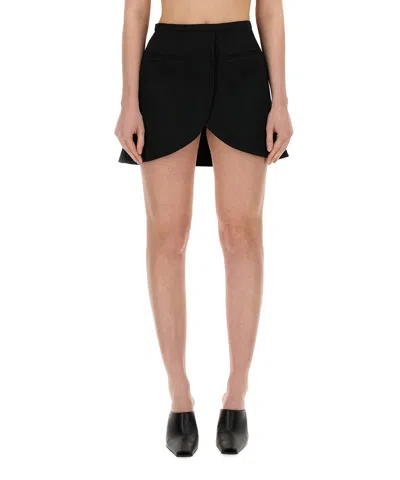 Courrèges Ellipse Mini Mini Skirt In Black