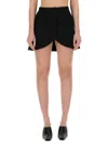 Courrèges Ellipse Black Twill Mini Skirt