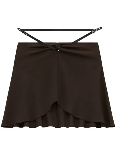 Courrèges Ellipse Mini Skirt In 褐色