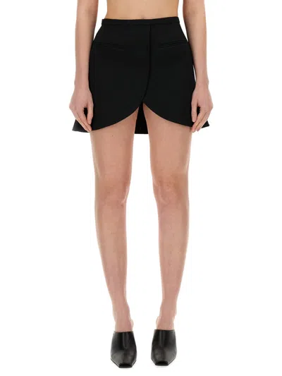 Courrèges Courreges Chic Mini Skirt In Premium Fabric In Black