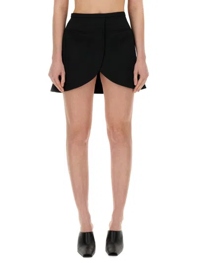 Courrèges Courreges Chic Mini Skirt In Premium Fabric In Black