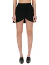 Courrèges Ellipse Twill Mini Skirt In Black