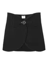 Courrèges Ellipse Buckled Mini Skirt - Women's - Polyester/acetate In Black